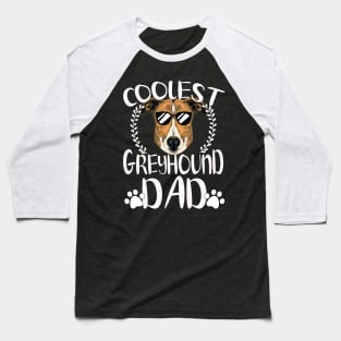 Glasses Coolest Greyhound Dog Dad Baseball T-Shirt